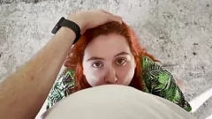 Play Stepsister's Intense Deepthroat Blowjob with Piercing on Abandoned Building