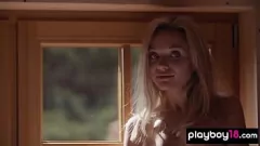 Play Petite All Natural Russian Blonde Zhenya Belaya's Explicit Solo Performance: Shaved Pussy and Perfect Tits