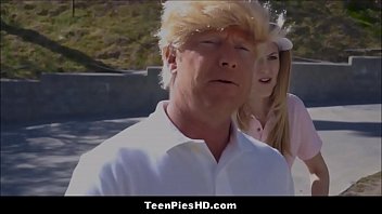 Play President Trump cums inside a young girl's pussy
