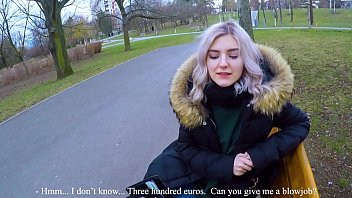 تشغيل Eva elfie تمتص ديكًا في الأماكن العامة مقابل 1000 يورو